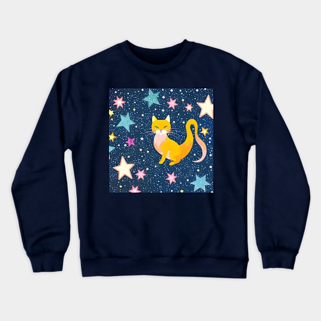 Dreamy cat Crewneck Sweatshirt by nelllkata